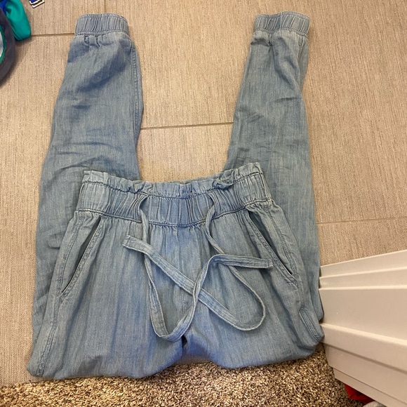 Hi Rise Denim Joggers - Picture 2 of 3